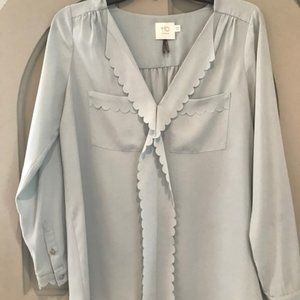 Scalloped Neckline Dress Blouse